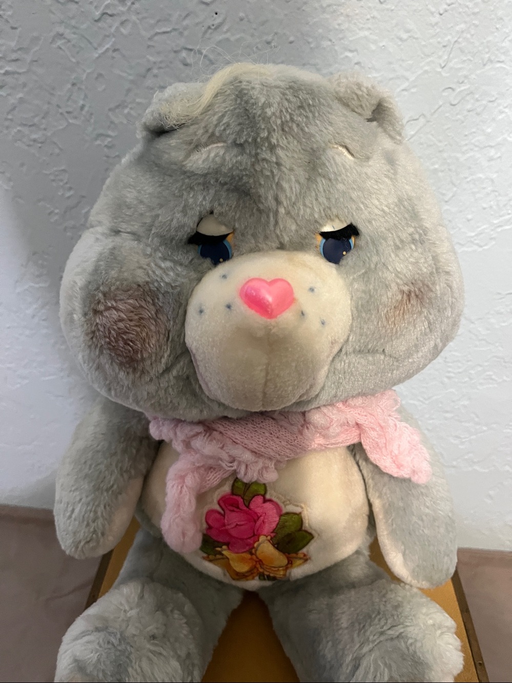 Kenner CARE BEARS Vintage 1983 15" GRAMS BEAR Grandma Gray Plush Toy - Picture 2 of 5